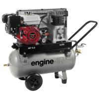 Мотокомпрессор EngineAIR A39B/50 5HP незаменим при необходимости получения сжатого воздуха без подключения к сети электроснабжения.<br />
<br />
Бензиновый мотор Honda 5 л.с.<br />
Прямой регулируемый клапан выхода воздуха.<br />
Ребристый стальной кожух