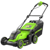 Газонокосилка аккумуляторная Greenworks GD40LM411 (2521007), 40V, 41 см, бесщеточная, без АКБ и ЗУ.<br />
Модель 2025 года с обновленным дизайном: комбинированный травосборник с  жесткой верхней частью с индикатором заполнения и мягкой складной нижней ча