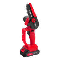 Аккумуляторная цепная мини-пила MTX MCS-100 58640 с шиной длиной 100 мм предназначена для отпиливания веток и сучков. Работает от аккумулятора Li-Ion 20 В емкостью 2 А·ч, оптимальна для работы в саду и на дачном участке.