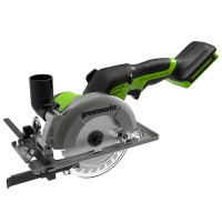 Циркулярная мини-пила Greenworks G24MCS 24V 1501207 бесщеточная аккумуляторная — циркулярная мини-пила из серии 24V для распила всех видов древесины. Имеет диаметр диска 120 мм, посадочный диметр 9,5 мм, бесщеточный двигатель, скорость вращения до 6500 о