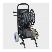 Аппарат высокого давления для прочистки канализации, комплект 3 форсунки, шланг 30м, системы безопасности C-TECH (220 В, 3 кВт, 150 бар, 600 л/ч)