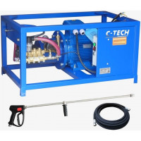 Бензиновый аппарат высокого давления 500 бар, 15 л/мин, 24 лс, электростарт, бак 24л, шланг 10м, пистолет форсунка веерная