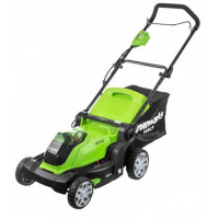 Аккумуляторная газонокосилка GreenWorks G40LM41 40V, с 1 АКБ 4 А*ч и ЗУ применяется для кошения травы.<br />
<br />
Благодаря работе от аккумулятора отличается небольшим весом, низким уровнем шума и отсутствием вредных выхлопов.<br />
<br />
Предусмотрен