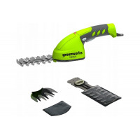 Аккумуляторные садовые ножницы Greenworks 7.2V 1600107 используются для стрижки газона и кустарников.<br />
<br />
Рукоятка с прорезиненным покрытием обеспечивает надежный захват.<br />
<br />
Многофункциональность. В комплекте предусмотрены два лезвия -