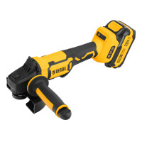 Аккумуляторная шлифовальная угловая машина Denzel AGH-BL-20-125 27010 с бесщеточным двигателем работает от источника питания Li-Ion 20 В. Позволяет шлифовать, резать и зачищать различные поверхности с использованием соответствующей оснастки диаметром 125