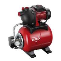 Насосная станция Elitech САВ 600П/19<br />
- металлический гидроаккумулятор объемом 19 литров<br />
- работа в автоматическом режиме<br />
- прочный морозостойкий пластиковый корпус помпы<br />
- выключатель с защитой от пыли и капель воды<br />
- станда