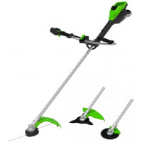 Триммер аккумуляторный Greenworks TB201H, 82V, 2,0 кВт, 46 см, c трехлопастным ножом и кусторезом, бесщеточный, без АКБ и ЗУ  (2112407) из линейки профессиональной техники 82V Greenworks Commercial 82V, серии OPTIMUS.<br />
Мощный профессиональный инстру