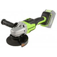 Комплект: Угловая шлифовальная машина, аккумуляторная Greenworks Арт. 3200207UB, 24V,  бесщеточная c 1хАКБ 4 Ач и ЗУ в сумке. <br />
Угловая шлифовальная машина (болгарка) Greenworks 24V (Арт. 3200207) - предназначена резки и шлифования металла. Мощный б