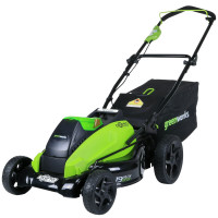 Аккумуляторная газонокосилка GREENWORKS GD40LM45 (без акк и зу)<br />
Сверхмощная взаимозаменяемая аккумуляторная система 40В G-MAX40. <br />
<br />
Бесщеточный двигатель DigiPro обеспечивает большую эффективность и надежность<br />
45 см ширина скашиван