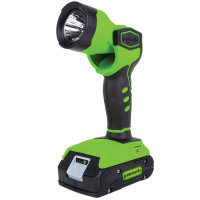 Фонарь G24 24V GREENWORKS G24WL имеет компактный и удобный дизайн. Мощные светодиоды освещают рабочую поверхность и позволяют работать в любое время суток. Высокопроизводительный 24V литий-ионный аккумулятор сохранит свою мощность даже после множества ра