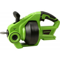 Трос сантехнический аккумуляторный Greenworks G24DA, Арт. 3707307, 24V, без АКБ и ЗУ – это современный инструмент для прочистки сантехнических труб.<br />
<br />
Устройство осуществляет подачу троса с одновременным вращением рабочей спирали.<br />
Констр